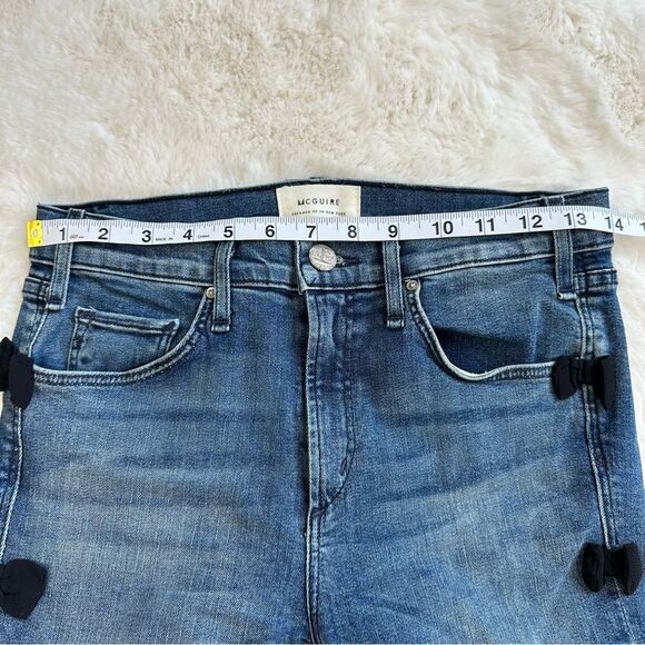 Anthropologie McGuire Denim Newton Mid Rise Bow Detail Skinny Ankle Jean… - Picture 7 of 13